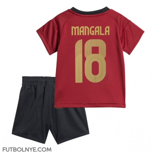 Camiseta Bélgica Orel Mangala #18 Primera Equipación para niños Eurocopa 2024 manga corta (+ pantalones cortos)